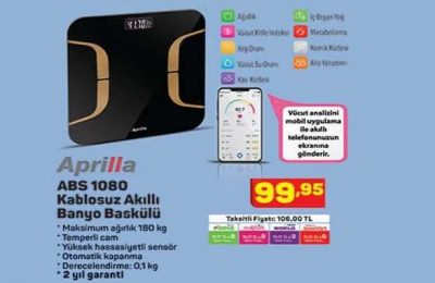 A101 Aprilla ABS 1080 Kablosuz Akıllı Banyo Baskülü Yorumları ve Özellikleri